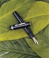 Montblanc L139G black celluloid with flat middle cap band stamped ""Montblanc Meisterstück.""